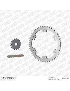 Kit chaine moto 17x55 428 AFAM - Couronne acier - 428 R1-G - Yamaha DT 125 R 1988