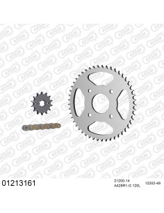 Kit chaine moto 14x49 428 AFAM - Couronne acier - Type de chaine au choix - Yamaha SR 125 SE 1982-1998