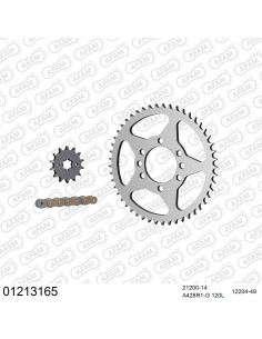 Kit chaine moto 14x49 428 AFAM - Couronne acier - Type de chaine au choix - Yamaha SR 125 SE 1983-1989