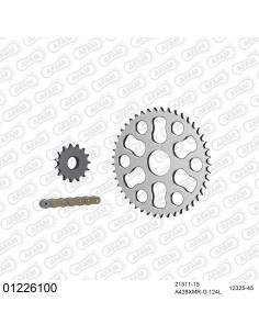 Kit chaine moto 15x45 428 AFAM - Couronne acier - 428 XMR-G - Yamaha XG 250 Tricker 2004-2007