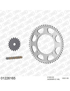 Kit chaine moto 20x59 428 AFAM - Couronne acier - 428 XMR-G - Yamaha XVS 250 Dragstar 2001-2003