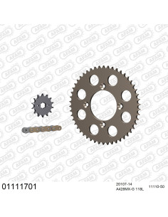 Kit chaine moto 14x50 428 AFAM - Couronne alu - Type de chaine au choix - Honda XR 100 R 1985-2003