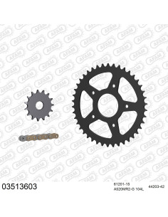 Kit chaine moto 15x42 520 AFAM - Couronne acier - Type de chaine au choix - Aprilia 125 Pegaso 1992-1996