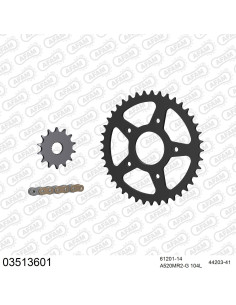Kit chaine moto 14x41 520 AFAM - Couronne acier - 520 MR-G - Aprilia 125 Tuareg Wind 1989-1991