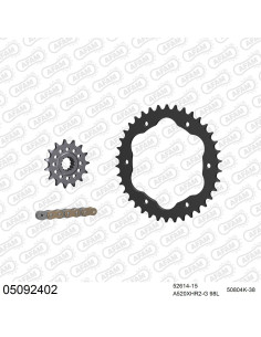 Kit chaine moto 15x38 520 AFAM - Couronne acier - 520 XHR2-G - Ducati 1098 Strada 2007-2009
