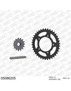 Kit chaine moto 15x38 520 AFAM - Couronne acier - Type de chaine au choix - Ducati 906 Paso 1990-1991