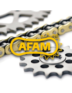 Kit chaine moto 14x38 520 AFAM - Couronne acier - Type de chaine au choix - Gilera 125 SP-01 / 1988-1992
