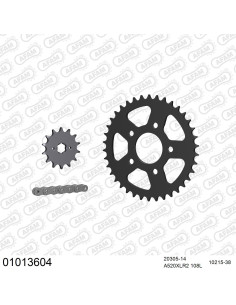 Kit chaine moto 14x38 520 AFAM - Couronne acier - 520 XLR2 - Honda CRM 125 R V / W / X 1995-1999
