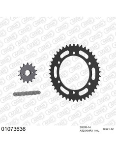 Kit chaine moto 14x42 520 AFAM - Couronne acier - Type de chaine au choix - Honda FMX 650 2005-2008