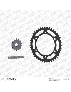 Kit chaine moto 14x43 520 AFAM - Couronne acier - Type de chaine au choix - Honda FX 650 Vigor 1999-2003