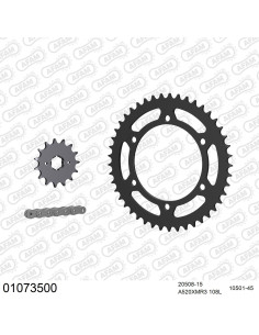 Kit chaine moto 15x45 520 AFAM - Couronne acier - Type de chaine au choix - Honda NX 650 1988