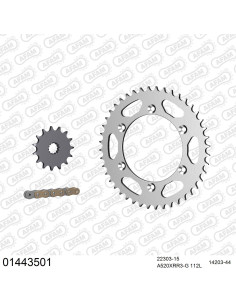 Kit chaine moto 15x44 520 AFAM - Couronne acier - Type de chaine au choix - Suzuki DR-Z 400 S 2000-2014