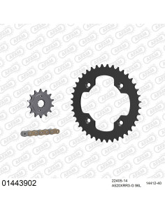 Kit chaine moto 14x40 520 AFAM - Couronne acier - Type de chaine au choix - Suzuki LT 400 Z 2009-2018