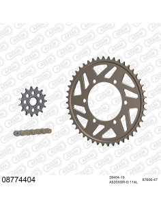 Kit chaine moto 15x47 520 AFAM - Couronne alu - 520 XSR-G - Triumph 675 Daytona 2013-2017