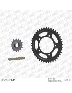 Kit chaine moto 15x42 525 AFAM - Couronne acier - 525 XHR3-G - Aprilia Tuono 1100 RR-Fact 2015-2021