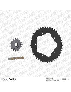 Kit chaine moto 15x43 525 AFAM - Couronne acier - Type de chaine au choix - Ducati 939 Hypermotard 2016-2019