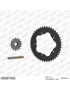 Kit chaine moto 15x43 525 AFAM - Couronne acier - Type de chaine au choix - Ducati 998 S4R S Testa 2006-2008