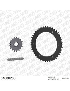 Kit chaine moto 17x43 530 AFAM - Couronne acier - Type de chaine au choix - Honda VFR 800 F 1998-2005