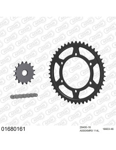 Kit chaine moto 16x46 530 AFAM - Couronne acier - Type de chaine au choix - Kawasaki VN 800 A1-2 1995-1996