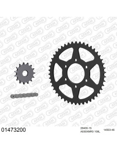 Kit chaine moto 15x46 530 AFAM - Couronne acier - Type de chaine au choix - Suzuki GS 650 1981-1983