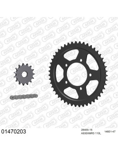 Kit chaine moto 15x47 530 AFAM - Couronne acier - Type de chaine au choix - Suzuki GSF 600 Bandit 1995-1999
