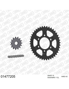 Kit chaine moto 15x42 530 AFAM - Couronne acier - Type de chaine au choix - Suzuki GSX 750 Inazuma 1998-2003