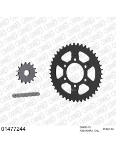 Kit chaine moto 15x43 530 AFAM - Couronne acier - Type de chaine au choix - Suzuki GSX-R 750 1990-1991