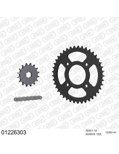 Kit chaine moto 16x41 530 AFAM - Couronne acier - Type de chaine au choix - Yamaha RD 250 LC 1980-1986