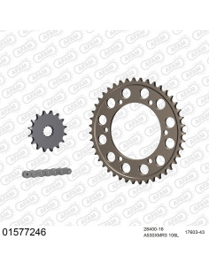 Kit chaine moto 16x43 530 AFAM - Couronne alu - Type de chaine au choix - Suzuki GSXR 750 1996-1997