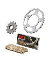 Kit chaine moto 15x47 520 EK CHAIN - Couronne acier - MRD7 - Yamaha TT 600 2004
