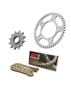 Kit chaine moto 15x46 520 EK CHAIN - Couronne acier - RRX - Kawasaki Ninja 650 2017 - 2025