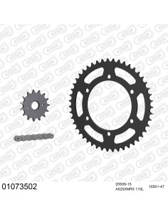 Kit chaine moto 15x47 520 AFAM - Couronne acier - Type de chaine au choix - Honda NX 650 1991-1995