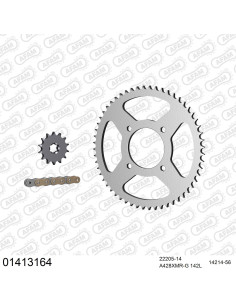 Kit chaine moto 14x56 428 AFAM - Couronne acier - Type de chaine au choix - Suzuki VL 125 Intruder 1999-2008