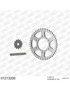 Kit chaine moto 14x48 428 AFAM - Couronne acier - Type de chaine au choix - Yamaha MT-125 2015-2019