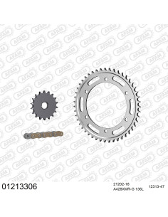 Kit chaine moto 18x47 428 AFAM - Couronne acier - Type de chaine au choix - Yamaha TZR 125 R Italy 1991-1993