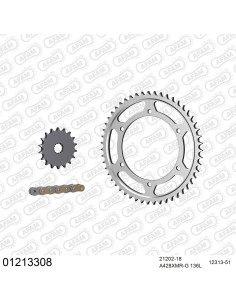 Kit chaine moto 18x51 428 AFAM - Couronne acier - Type de chaine au choix - Yamaha TZR 125 RR 1994-1997