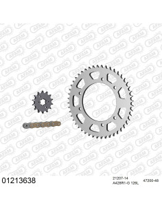 Kit chaine moto 14x48 428 AFAM - Couronne acier - Type de chaine au choix - Yamaha XT 125 X 2005-2011