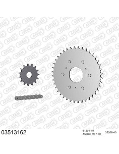 Kit chaine moto 15x40 520 AFAM - Couronne acier - Type de chaine au choix - Aprilia 125 Classic 1995-2001