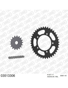 Kit chaine moto 17x40 520 AFAM - Couronne acier - Type de chaine au choix - Aprilia 125 RS 2006-2012