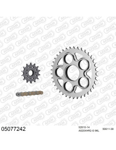 Kit chaine moto 14x38 520 AFAM - Couronne acier - Type de chaine au choix - Ducati 748 S / Biposto 1995-2002