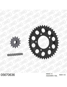 Kit chaine moto 14x43 520 AFAM - Couronne acier - Type de chaine au choix - Gilera 600 Nord West 1991-1994