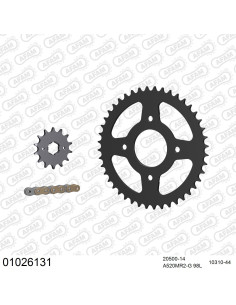 Kit chaine moto 14x44 520 AFAM - Couronne acier - Type de chaine au choix - Honda RS 250 A 1980