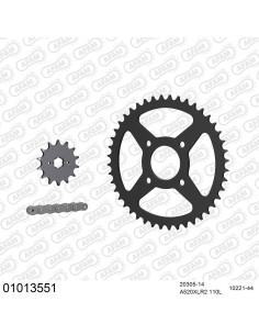 Kit chaine moto 14x44 520 AFAM - Couronne acier - Type de chaine au choix - Honda XL 125 V Varadero 2000-2016