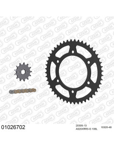 Kit chaine moto 13x48 520 AFAM - Couronne acier - Type de chaine au choix - Honda XR 250 R 1990-1995