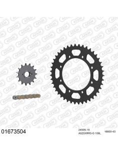 Kit chaine moto 15x43 520 AFAM - Couronne acier - Type de chaine au choix - Kawasaki KLR 650 USA 2006-2014