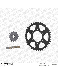 Kit chaine moto 15x43 520 AFAM - Couronne acier - Type de chaine au choix - Kawasaki Z 750 R 2011-2012