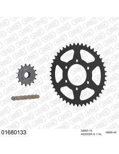 Kit chaine moto 15x45 520 AFAM - Couronne acier - Type de chaine au choix - Kawasaki Z 800 E 2013-2016