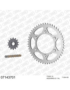 Kit chaine moto 14x50 520 AFAM - Couronne acier - Type de chaine au choix - KTM 400 LC4 1994-2000