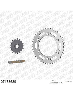 Kit chaine moto 17x42 520 AFAM - Couronne acier - Type de chaine au choix - KTM 640 Supermoto 2000-2006