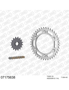 Kit chaine moto 16x40 520 AFAM - Couronne acier - Type de chaine au choix - KTM 690 Duke 2008-2019